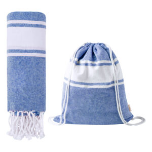 beach towel and drawstring bag